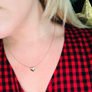Gold Heart Pendant Necklace (18” -3”extension)